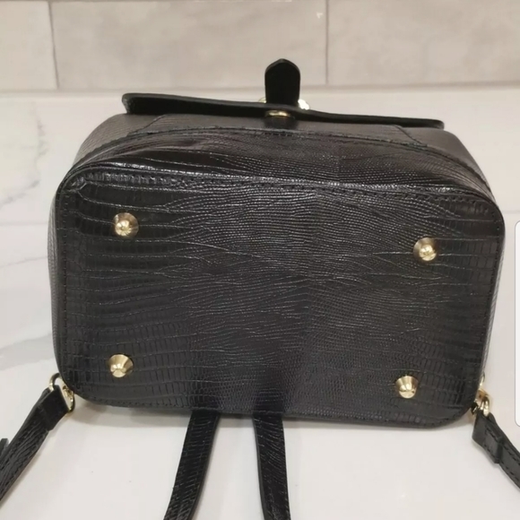 NEW Divina  Firenze genuine leather convertible bag backpack in Black - Picture 8 of 11